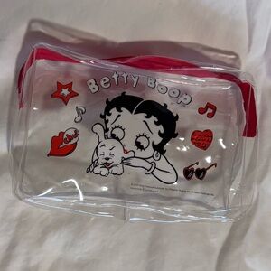 Betty Boop Clear Cosmetic Pouch with Red Accents